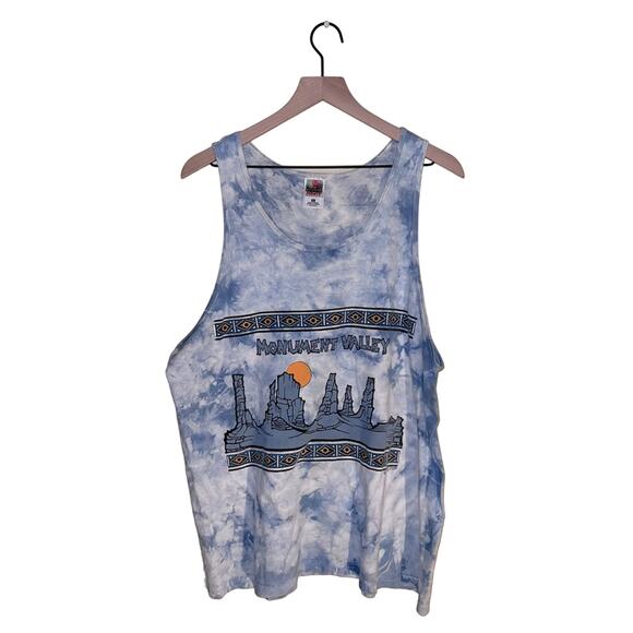 Hanes Other - VNTG 96 screen print tie dye Monument Valley tank XL